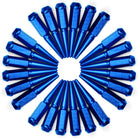 Blue | 12x1.5mm Extended Spike Lug Nuts - Acorn Taper - 50 Caliber Racing - 24 Pack for 6 Lug Vehicles - Blue Finish