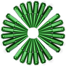 Green | 12x1.5mm Extended Spike Lug Nuts - Acorn Taper - 50 Caliber Racing - 24 Pack for 6 Lug Vehicles - Green Finish