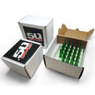 Green | 12x1.5mm Extended Spike Lug Nuts - Acorn Taper - 50 Caliber Racing - 24 Pack for 6 Lug Vehicles - Green Finish