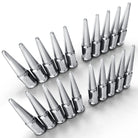Chrome | 12x1.25mm Extended Spike Lug Nuts - Acorn Taper - 50 Caliber Racing - 20 Pack for 5 lug cars - Chrome