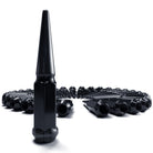 Black | 14x1.5mm Extended Spike Lug Nuts - Acorn Taper - 50 Caliber Racing - Pack of 32 for 8 Lug Vehicles - Black
