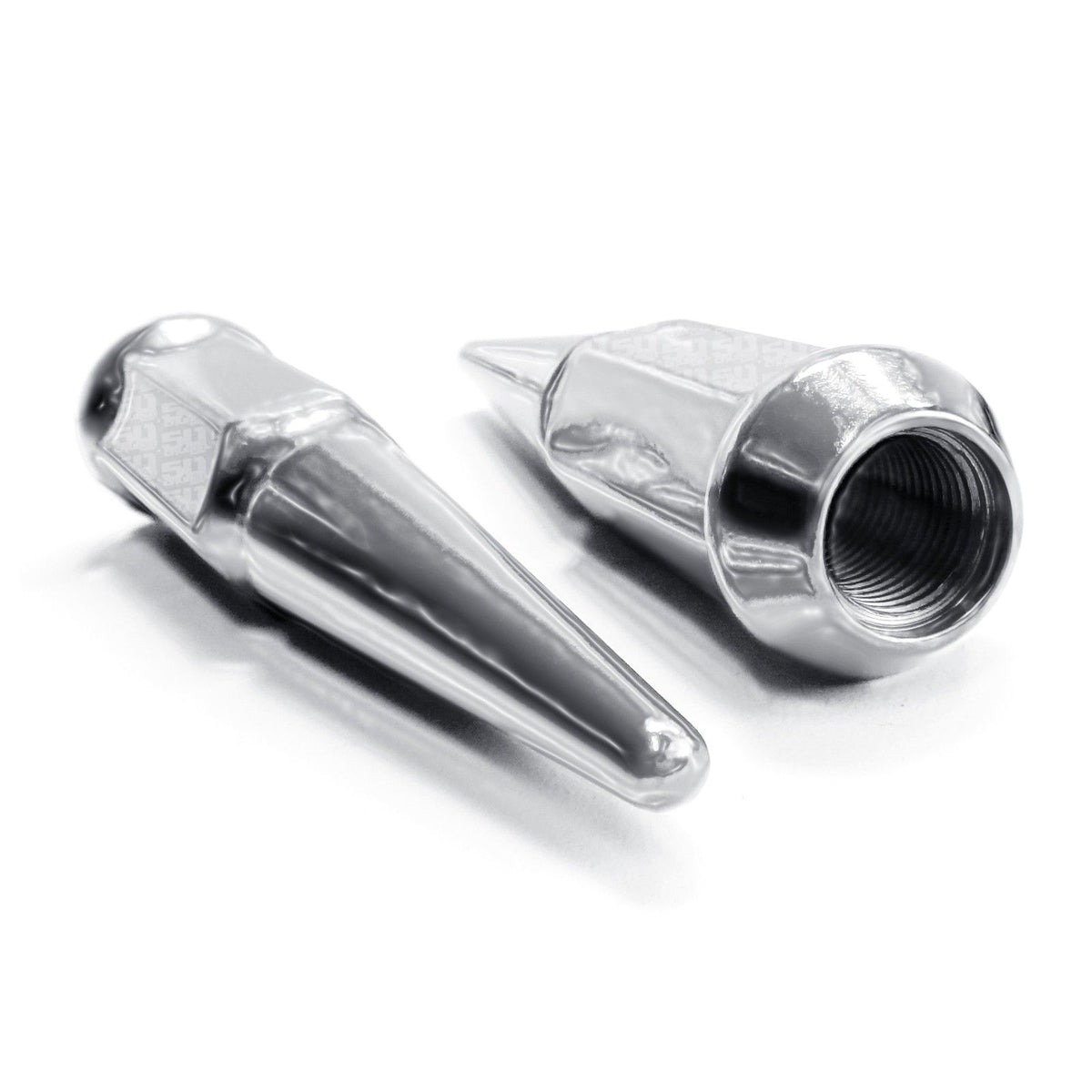 Chrome | 14x1.5mm Extended Spike Lug Nuts - Acorn Taper - 50 Caliber Racing - Chrome