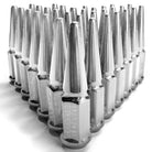 Chrome | 14x2.0 Extended Spike Lug Nuts - Acorn Taper - 50 Caliber Racing - Set of 32 For F250 8 Lug Trucks - Chrome