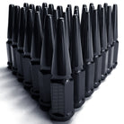 Black | 14x2.0 Extended Spike Lug Nuts - Acorn Taper - 50 Caliber Racing - Set of 32 For F250 8 Lug Trucks - Black