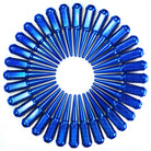 Blue | 14x2.0 Extended Spike Lug Nuts - Acorn Taper - 50 Caliber Racing - Set of 32 For F250 8 Lug Trucks - Blue