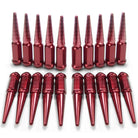 Red | 9/16 Inch Extended Spike Lug Nuts - Acorn Taper - 50 Caliber Racing - 20 Pack for 5 Lug Vehicles - Red