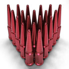 Red | 9/16 Inch Extended Spike Lug Nuts - Acorn Taper - 50 Caliber Racing - 20 Pack for 5 Lug Vehicles - Red