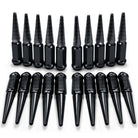 Black | 9/16 Inch Extended Spike Lug Nuts - Acorn Taper - 50 Caliber Racing - 20 Pack for 5 Lug Vehicles - Black