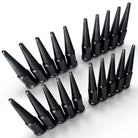 Black | 9/16 Inch Extended Spike Lug Nuts - Acorn Taper - 50 Caliber Racing - 20 Pack for 5 Lug Vehicles - Black