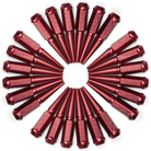 Red | 9/16 Inch Extended Spike Lug Nuts - Acorn Taper - 50 Caliber Racing - 24 Pack for 6 Lug Vehicles - Red