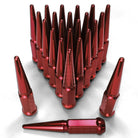Red | 9/16 Inch Extended Spike Lug Nuts - Acorn Taper - 50 Caliber Racing - 24 Pack for 6 Lug Vehicles - Red