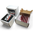 Red | 9/16 Inch Extended Spike Lug Nuts - Acorn Taper - 50 Caliber Racing - 24 Pack for 6 Lug Vehicles - Red