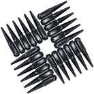 Black | 9/16 Inch Extended Spike Lug Nuts - Acorn Taper - 50 Caliber Racing - 24 Pack for 6 Lug Vehicles - Black