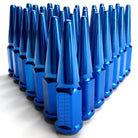 Blue | 9/16 Inch Extended Spike Lug Nuts - Acorn Taper - 50 Caliber Racing - 32 Pack for 8 Lug Vehicles - Blue