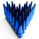 Blue | 9/16 Inch Extended Spike Lug Nuts - Acorn Taper - 50 Caliber Racing - 32 Pack for 8 Lug Vehicles - Blue
