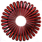Red | 9/16 Inch Extended Spike Lug Nuts - Acorn Taper - 50 Caliber Racing - 32 Pack for 8 Lug Vehicles - Red
