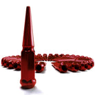 Red | 9/16 Inch Extended Spike Lug Nuts - Acorn Taper - 50 Caliber Racing - 32 Pack for 8 Lug Vehicles - Red
