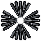 Black | 1/2 Inch Extended Spike Lug Nuts - Acorn Taper - 50 Caliber Racing - Pack of 20 For 5 Lug Vehicles - Black