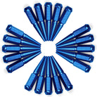 Blue | 1/2 Inch Extended Spike Lug Nuts - Acorn Taper - 50 Caliber Racing - Pack of 20 For 5 Lug Vehicles - Blue