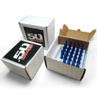 Blue | 1/2 Inch Extended Spike Lug Nuts - Acorn Taper - 50 Caliber Racing - Pack of 24 For 6 Lug Vehicles - Blue