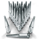 Chrome | 1/2 Inch Extended Spike Lug Nuts - Acorn Taper - 50 Caliber Racing - Pack of 24 For 6 Lug Vehicles - Chrome
