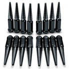 Black | XP1000 Spike Lug Nuts - 50 Caliber Racing - Pack of  16 with Extended Socket Key - Black