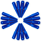 Blue | XP1000 Spike Lug Nuts - 50 Caliber Racing - Pack of  16 with Extended Socket Key - Blue