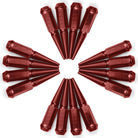 Red | XP1000 Spike Lug Nuts - 50 Caliber Racing - Pack of  16 with Extended Socket Key - Red
