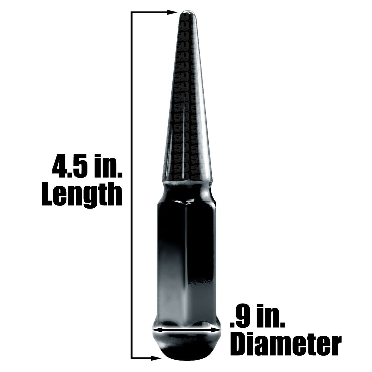 Black | XP1000 Spike Lug Nuts - 50 Caliber Racing - Black
