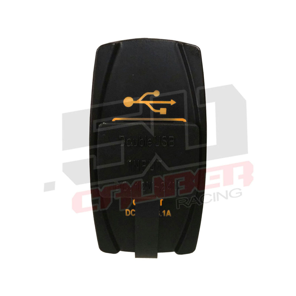 Dual USB Outlets in Rocker Switch Body | Illuminated 50 Caliber Racing Dual USB Rocker Switch - USB Type A