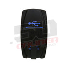 Dual USB Outlets in Rocker Switch Body | Illuminated 50 Caliber Racing Dual USB Rocker Switch - USB Type A