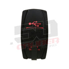 Dual USB Outlets in Rocker Switch Body | Illuminated 50 Caliber Racing Dual USB Rocker Switch - USB Type A