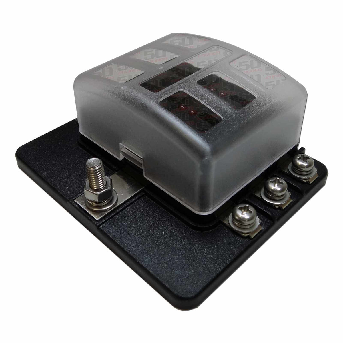 6 Way 12V Circuit Fuse Block - LED Indicators - Ring Terminals | 6 Way 12V Circuit Fuse Block - LED Indicators - Ring Terminals