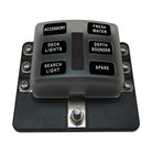 6 Way 12V Circuit Fuse Block - LED Indicators - Ring Terminals | 6 Way 12V Circuit Fuse Block - LED Indicators - Ring Terminals