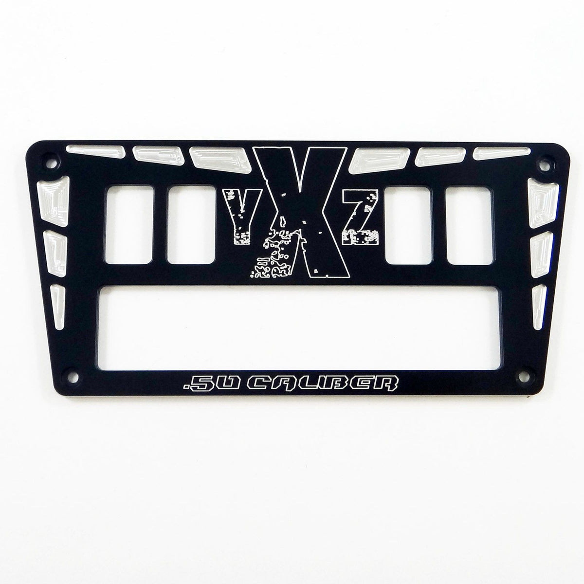 Black | 50 Caliber Racing Custom Billet 4 Switch Dash Panel for Yamaha YXZ1000R Black Dash Panel Only