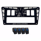 Black | 50 Caliber Racing Custom Billet 4 Switch Dash Panel for Yamaha YXZ1000R Black Dash Panel with 4 Rocker Switches
