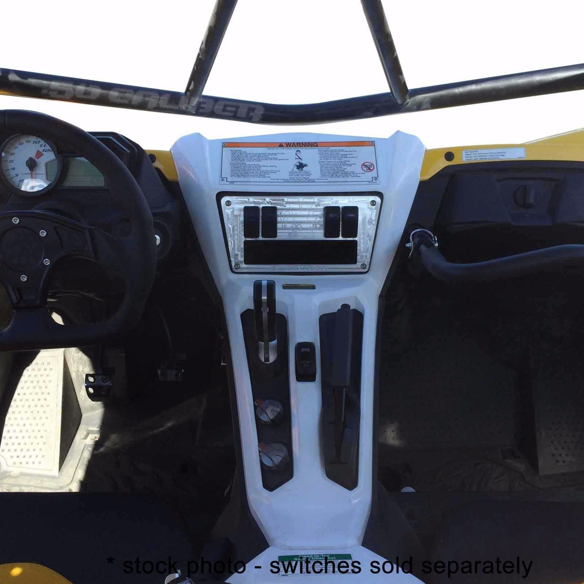 Raw Silver | 50 Caliber Racing Custom Billet 4 Switch Dash Panel for Yamaha YXZ1000R Raw Dash Panel Installed