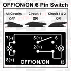 12V Off/On/On Rocker Switch Marine Grade LED Backlit In Many Colors | 50 Caliber Racing OFF/ON/ON Waterproof Rocker Switch
