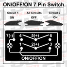 12V On/Off/On Rocker Switch Marine Grade LED Backlit In Many Colors | 50 Caliber Racing ON/OFF/ON Waterproof Rocker Switch