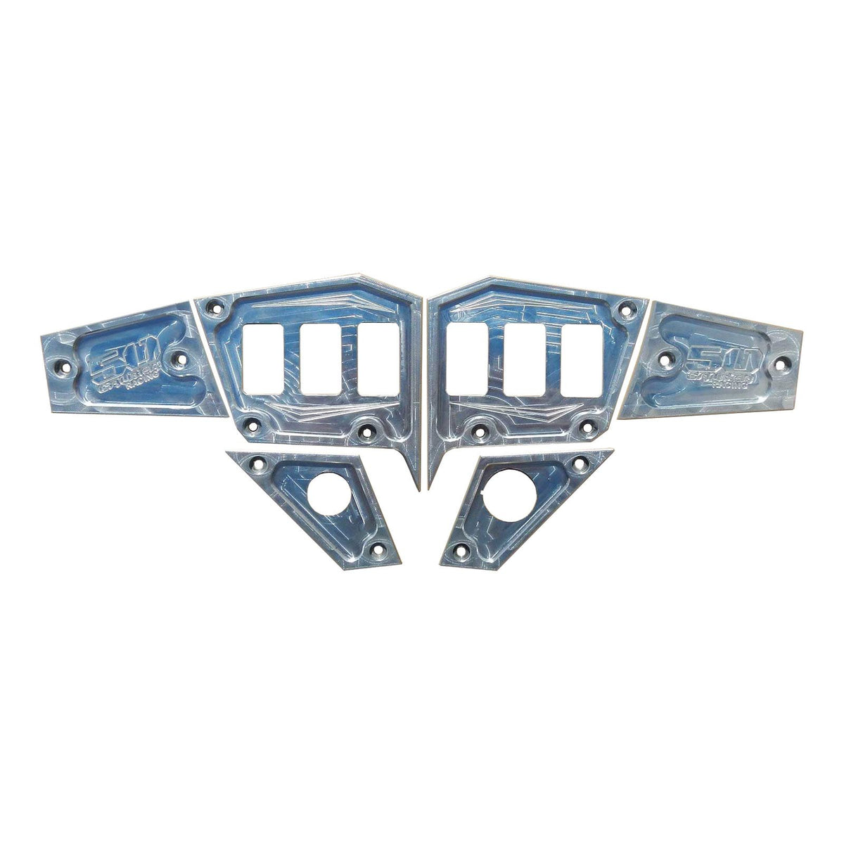Raw Silver | 6 Pc CNC Billet Aluminum Dash panel - Polaris 1st Gen 4.3" GPS equipped RZR XP 1000, S 900 Turbo Raw Silver	