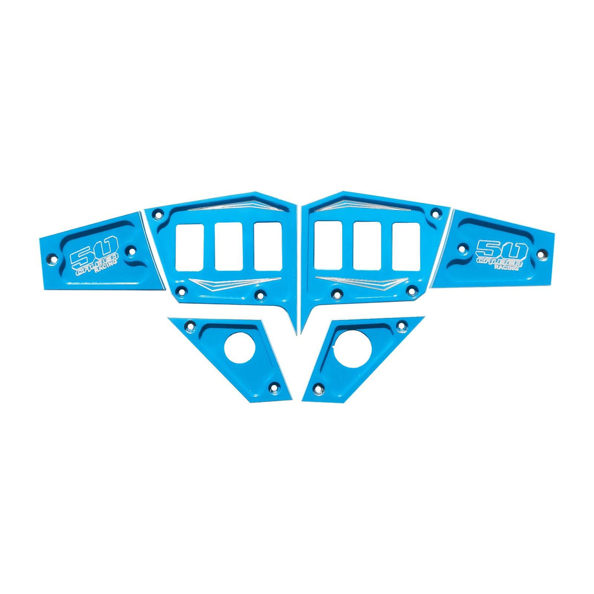 Voodoo Blue | 6 Pc CNC Billet Aluminum Dash panel - Polaris 1st Gen 4.3" GPS equipped RZR XP 1000, S 900 Turbo Voodoo Blue