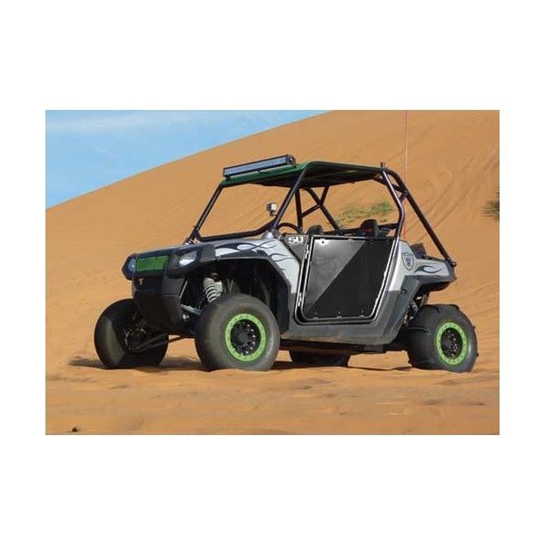 Polaris RZR Full Doors - 570 800 XP900 | 50 Caliber Racing RZR Doors with Slam Latches - Aluminum Panels on Black Frame