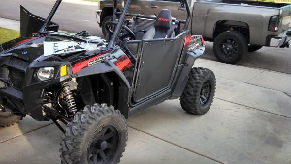 Polaris RZR Full Doors - 570 800 XP900 | 50 Caliber Racing RZR Doors with Slam Latches - Aluminum Panels on Black Frame