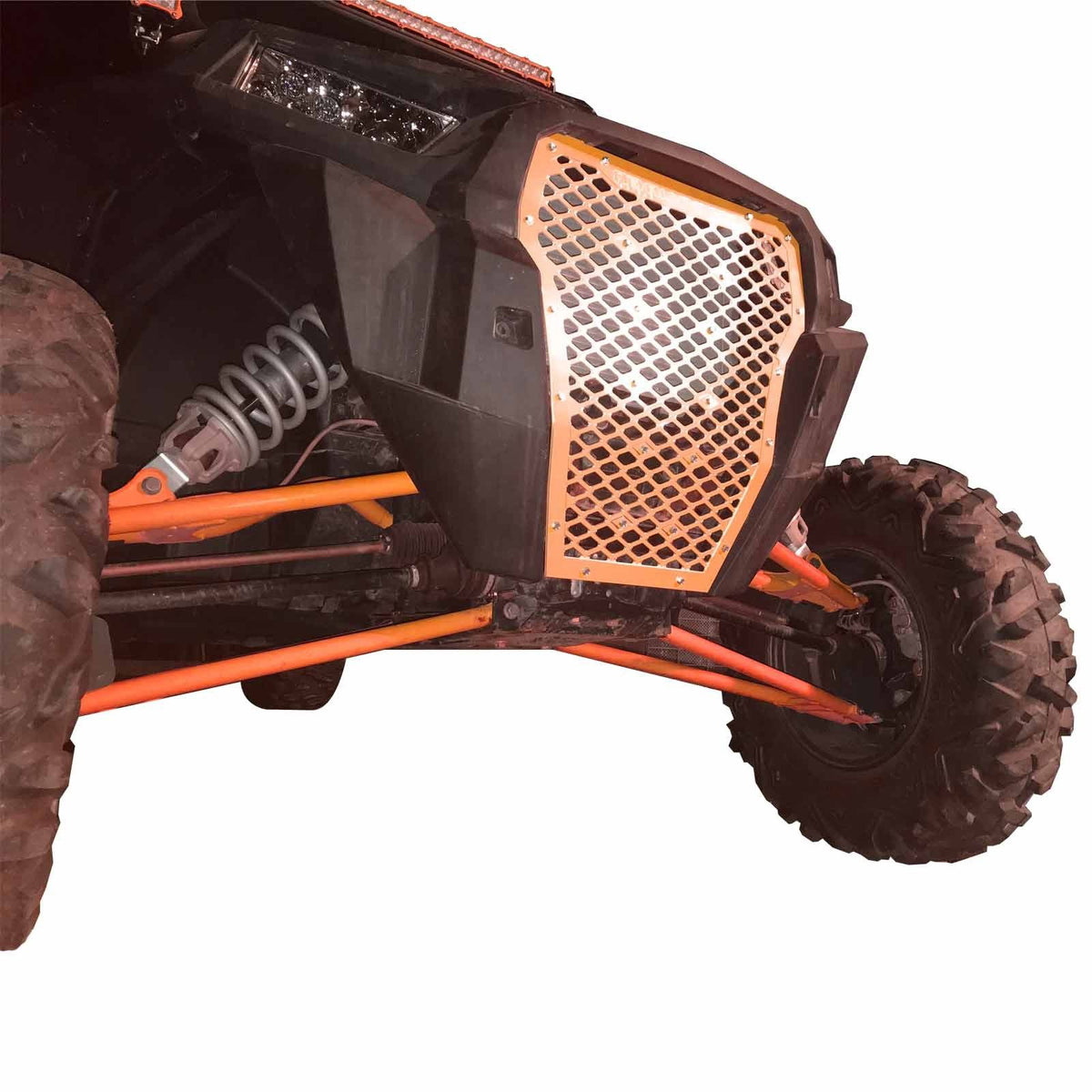 Orange | Custom Billet Grille RZR XP Turbo 2017-2018 Orange Madness