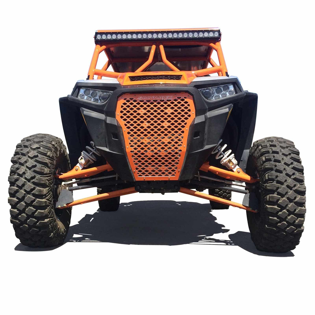 Orange | Custom Billet Grille RZR XP Turbo 2017-2018 Orange Madness