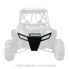 Polaris RZR 570 800 XP 900 Tubular Front Bumper with Skidplate | 50 Caliber Racing RZR Front Bumper - Black Powdercoat frame with Black Aluminum Skidplate and Light Bar Tabs