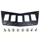 Black | 50 Caliber Racing Billet Aluminum 5 Switch Hole Dash Panel - Adds 3 Rocker Switch Mounting Locations - Black Powdercoat