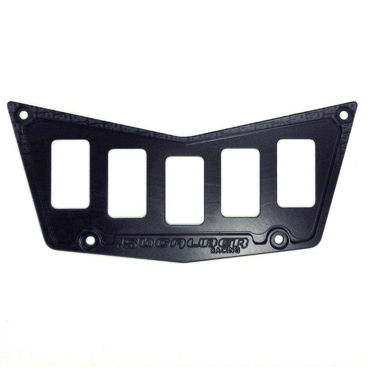 5 Hole Dash Switch Panel RZR 570 800 XP900 | 50 Caliber Racing Billet Aluminum 5 Switch Hole Dash Panel - Adds 3 Rocker Switch Mounting Locations - Stealth Black