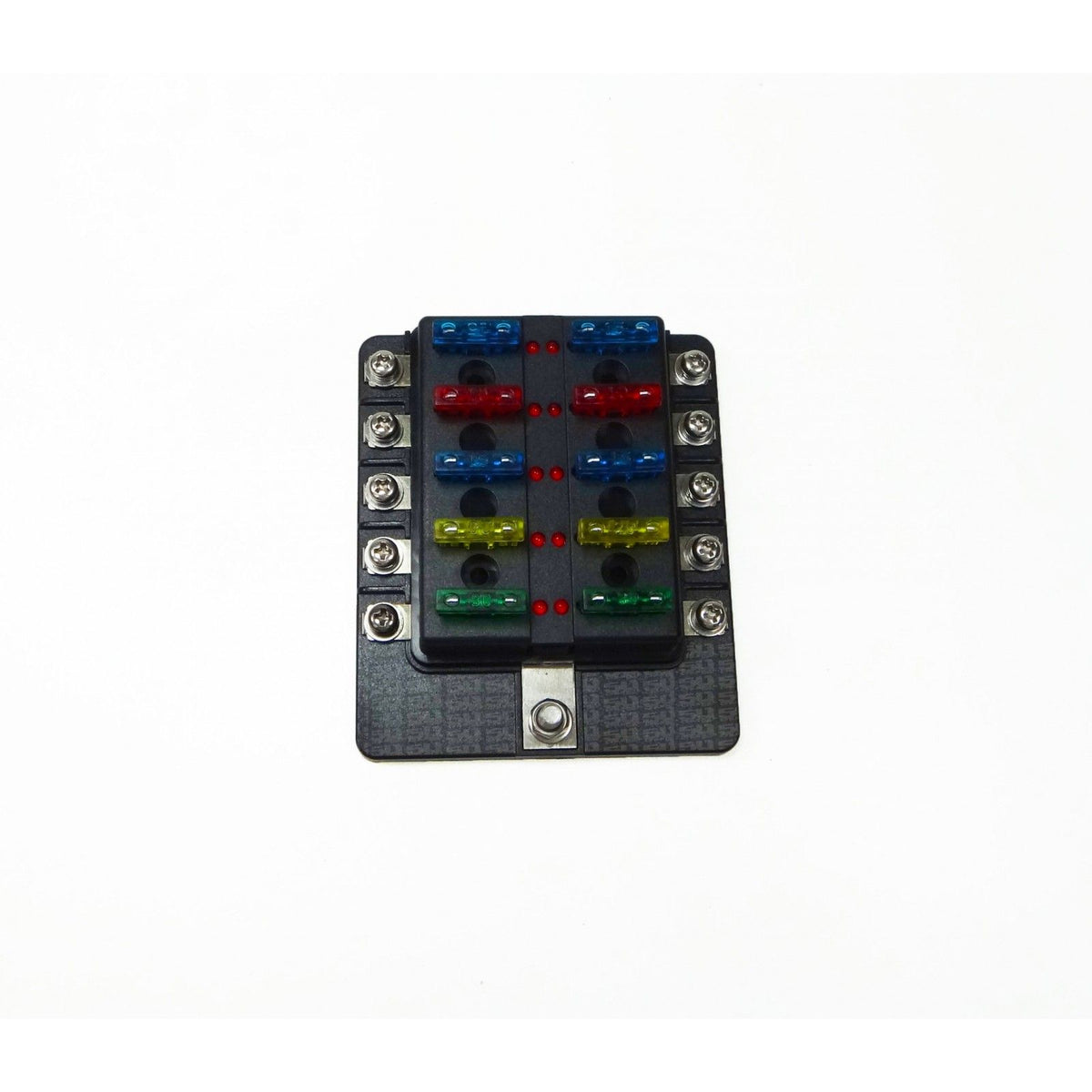 10 Way 12V Circuit Fuse Block - LED Indicators - Ring Terminals | 10 Way 12V Circuit Fuse Block - LED Indicators - Ring Terminals