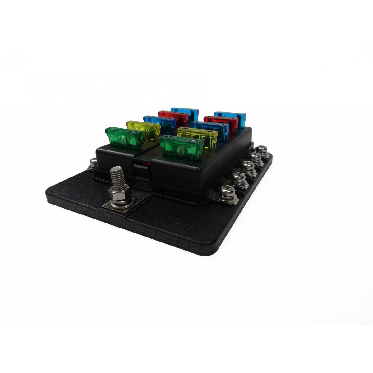 10 Way 12V Circuit Fuse Block - LED Indicators - Ring Terminals | 10 Way 12V Circuit Fuse Block - LED Indicators - Ring Terminals
